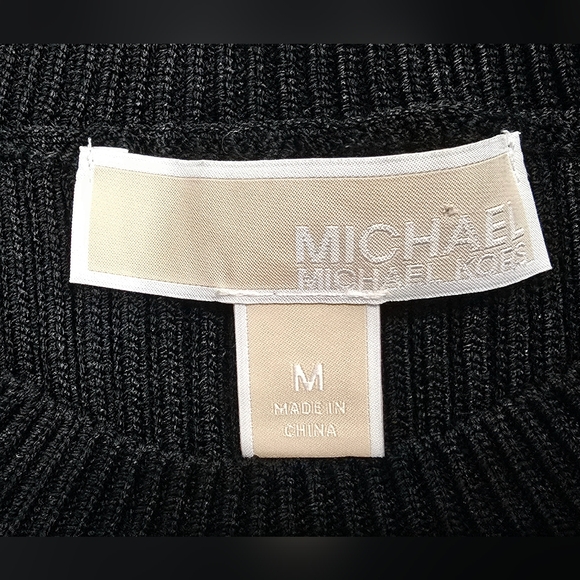 MICHAEL Michael Kors Black Ribbed Lace-Up Sweater Dress – Size M - Picture 6 of 7